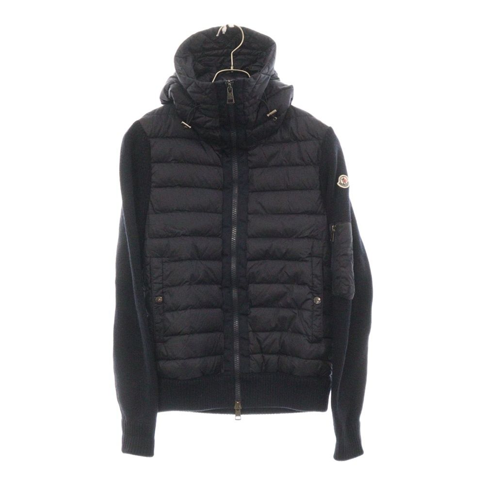 MONCLER (モンクレール) MAGLIONE TRICOT CARDIGAN ニット切り替え ジップアップ フーディー ブルゾン ジャケット D20919402800 ネイビー