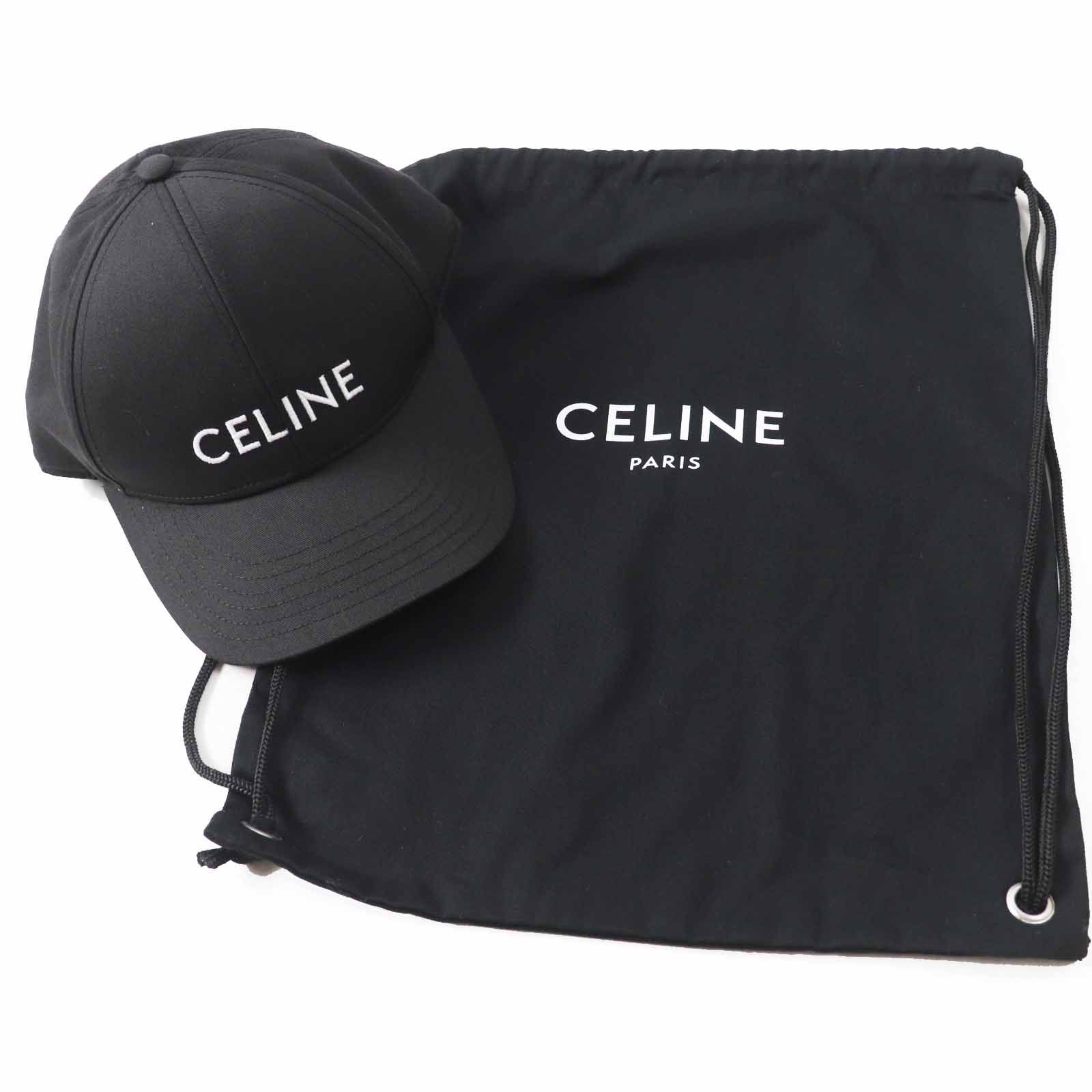 CELINEキャップブラックM CELINE セリーヌ ブラックロゴキャップM正規品