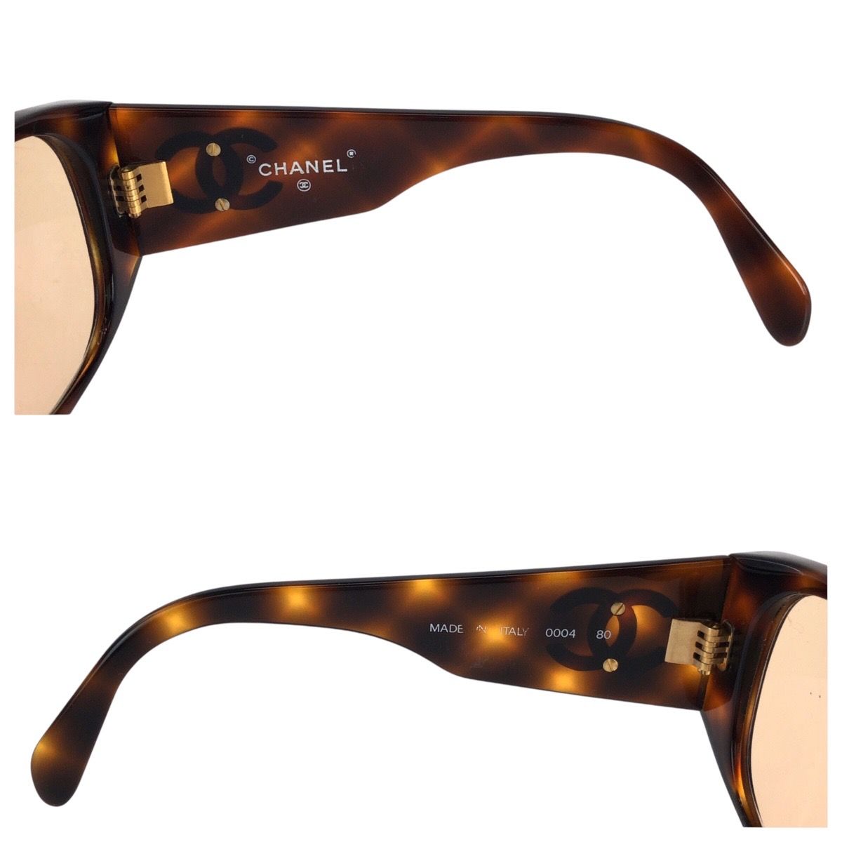 CHANEL シャネル ヴィンテージ ココマーク ブラウン ゴールド金具  