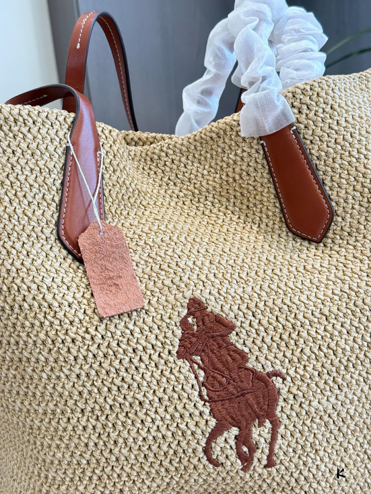【新品未使用】Lauren Ralph Lauren ラフィアバッグ 今日特価】Ralph Lauren 2025 Raffia Tote Bag / ラルフローレン
