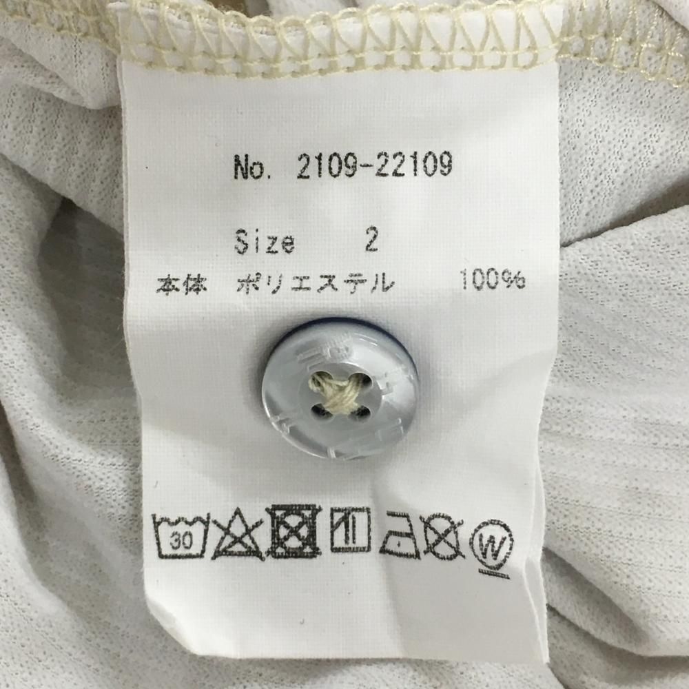 【超美品】CPG 半袖ポロシャツ ベージュ×白 ロゴ総柄 ワッペン メンズ 2(M) ゴルフウェア CPG 超美品】CPG 半袖ポロシャツ ベージュ×白 ロゴ総柄 ワッペン