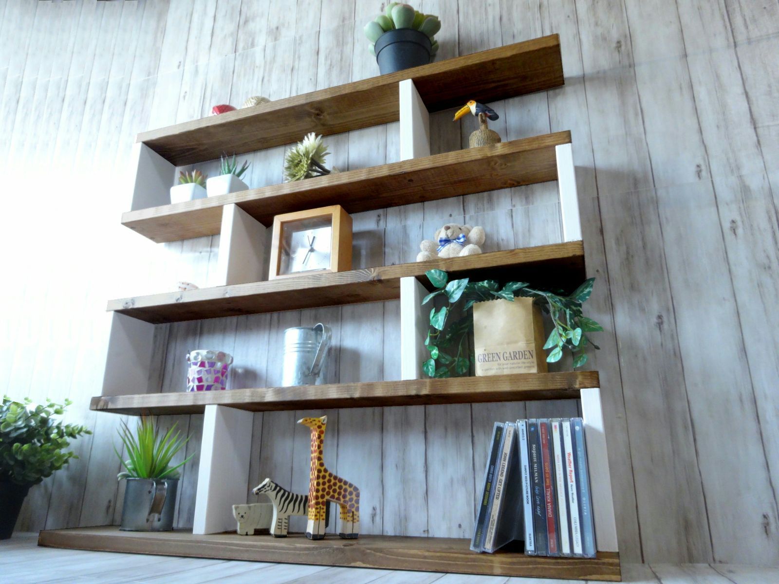 ４段ラック チーク＆ホワイト