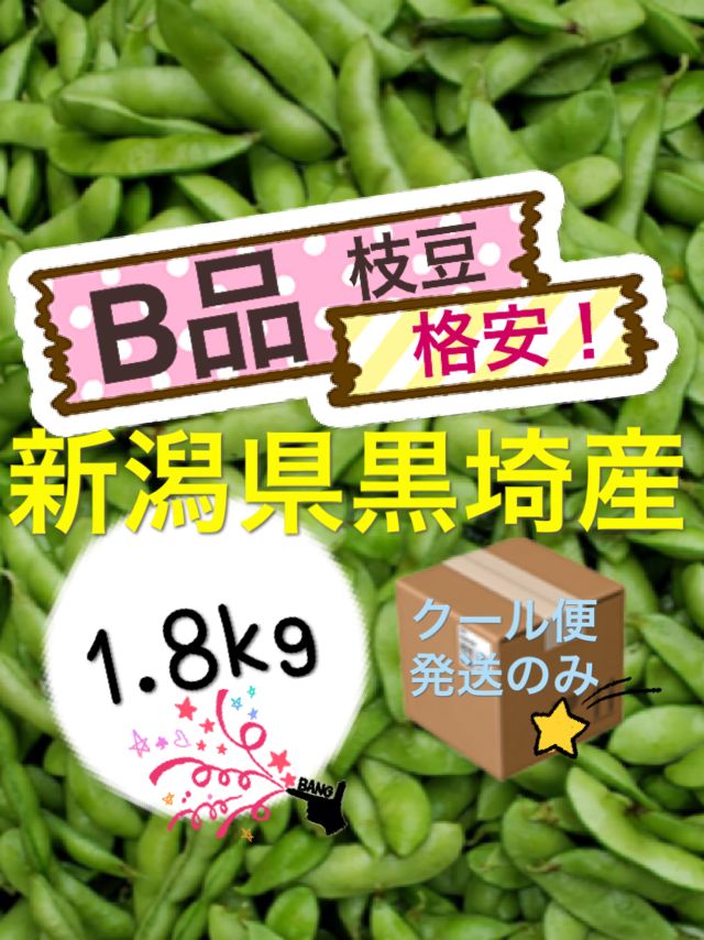 枝豆 格安【B品1.8kg】農家直送 新潟県黒埼産 えだまめ - みり 枝豆