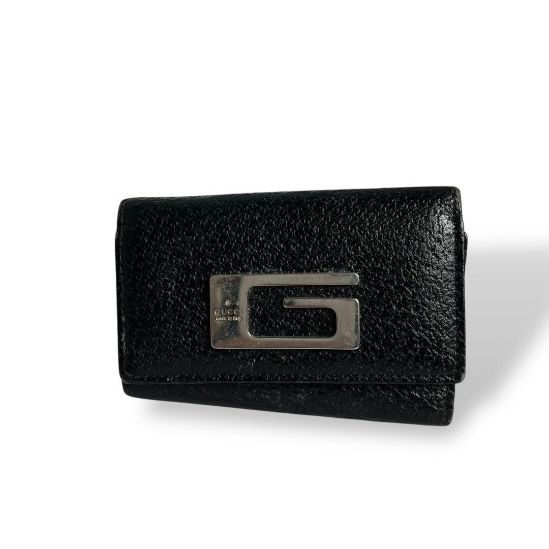 4497 GUCCI グッチ 4連 キーケース レザー ブラック - メルカリ