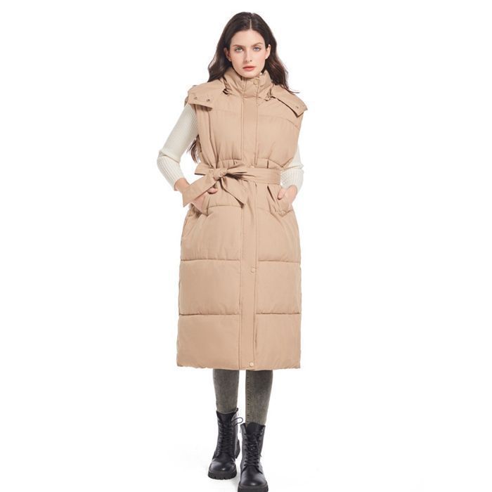 中綿ベスト ロングベスト レディース ジレ 立ち襟 アウター 羽織り