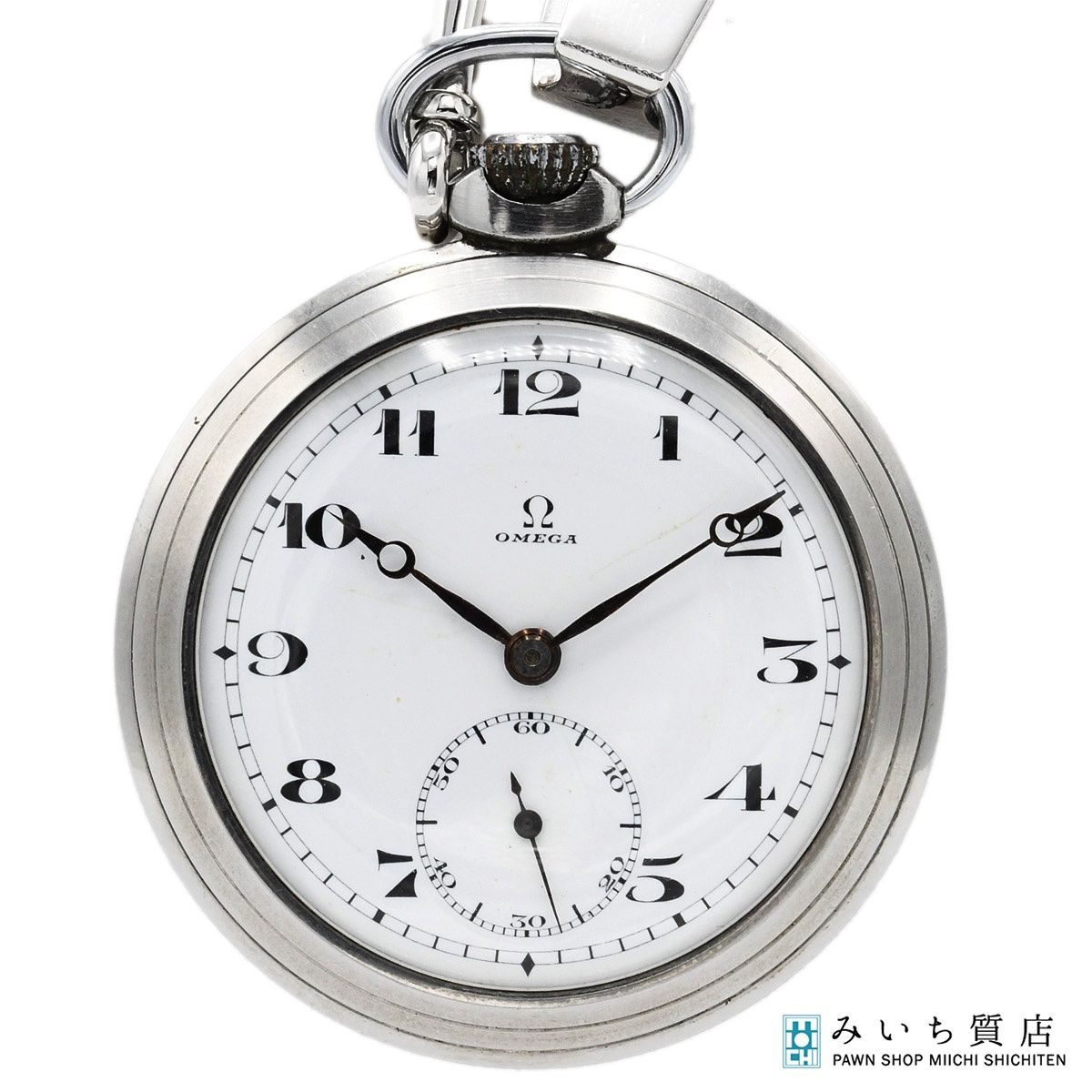 稼働 腕時計 OMEGA オメガ 懐中時計 100.426 スモセコ 手巻き 白色文字盤 ケース付き H20515