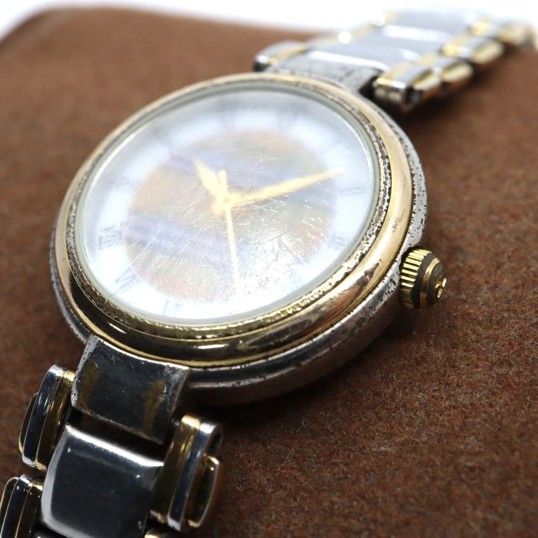 電池交換済 バーバリー Burberrys 腕時計 11500L レディースウォッチ クォーツ コンビ シルバー ゴールド ローマンインデックス ホースロゴ クラシック ヴィンテージ アナログ 稼働品 G3