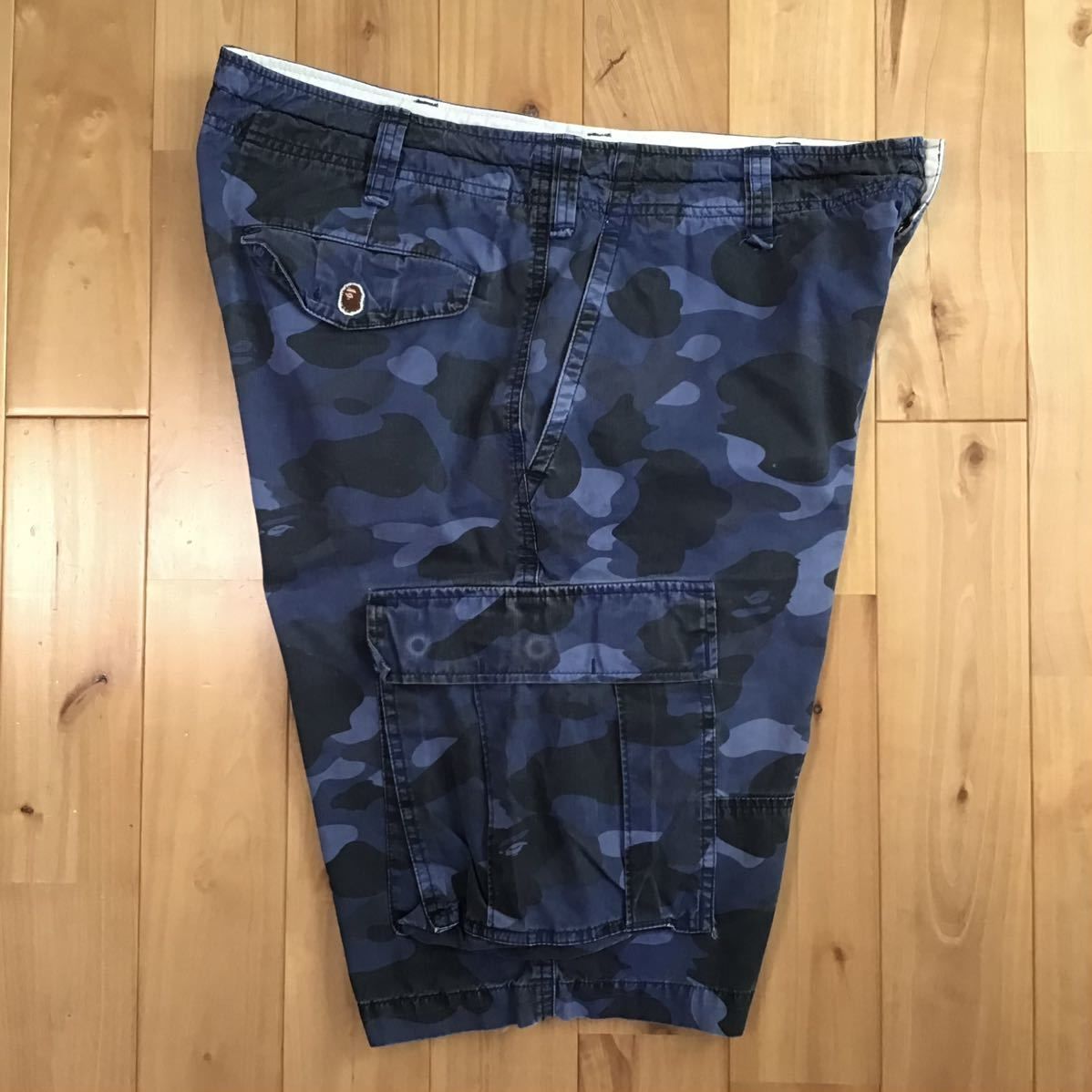 ☆初期☆ Blue camo カーゴ ハーフパンツ Mサイズ a bathing ape BAPE 