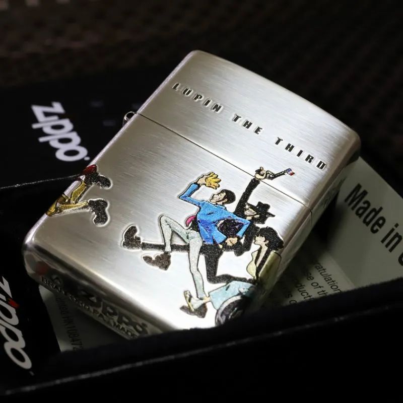 ZIPPO ルパン三世 4面加工ジッポ ライター ルパンジッポ 次元 不二子 人気ジッポ かっこいいジッポ プレゼント シルバーコーティング 銀 LUPIN ジッポー