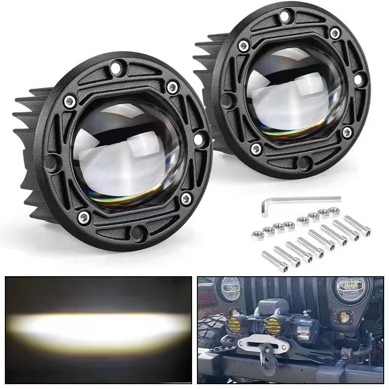 LEDフォグランプ ツイン フォグランプ バンパー埋め込み型 2個セット ハマーラングラーJEEP ジムニートラック ラウンド