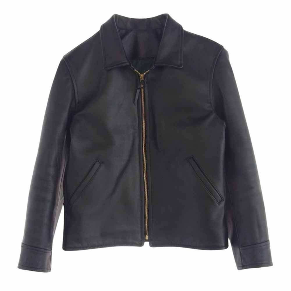 KOJIMA GENES / レザージャケット・ブルゾン/M/レザー/BLK/無地 KOJIMA GENES 児島ジーンズ レザー シングル 襟付き ライダーズ