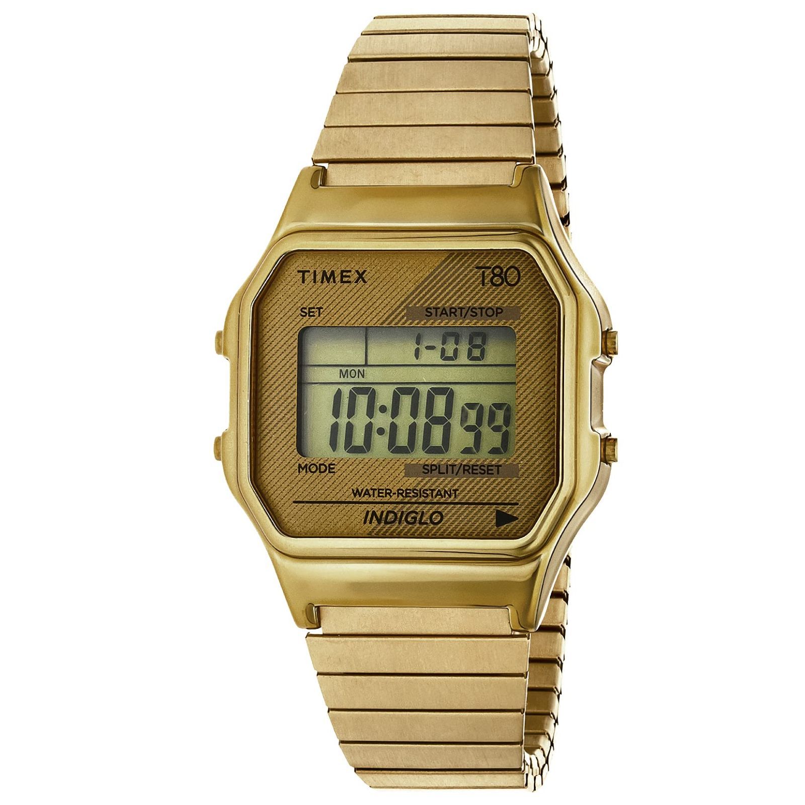 【人気商品】ゴールド TW2R79000 クラシックデジタル 80メタルエクスパンションベルト Timex 腕時計 【正規品】 [TIMEX]