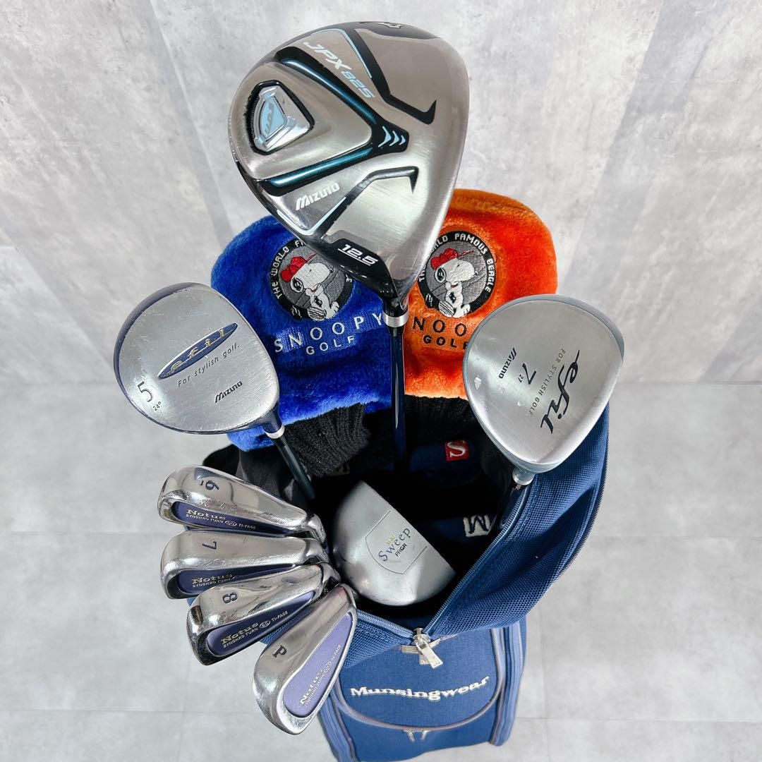 X800 ミズノ 他 レディース ゴルフ クラブ セット 9点 マンシング