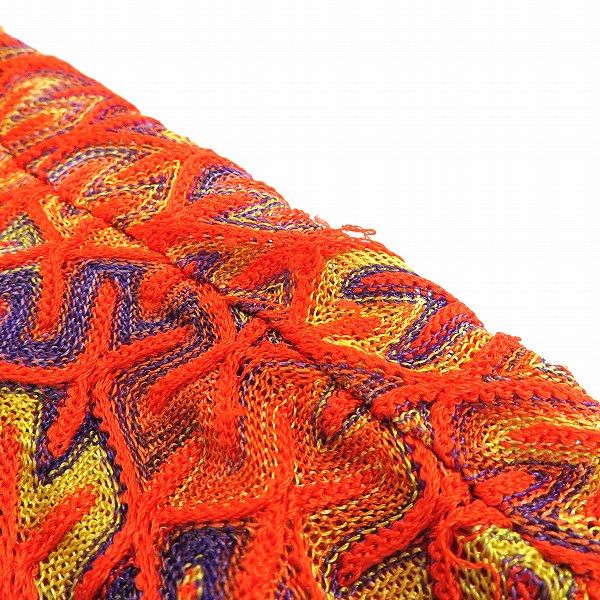 a ミッソーニ MISSONI ニット セーター 朱色 マルチ 編み柄 長袖