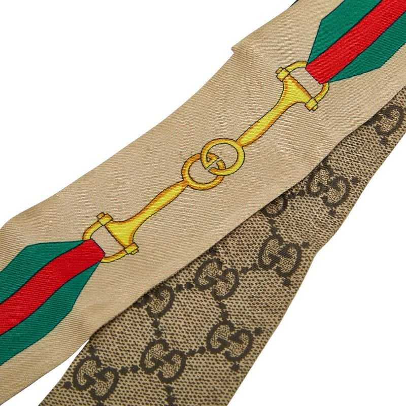 グッチ GGプリント ホースビット ネックボウ ベージュ マルチ レディース GUCCI 1-0231515