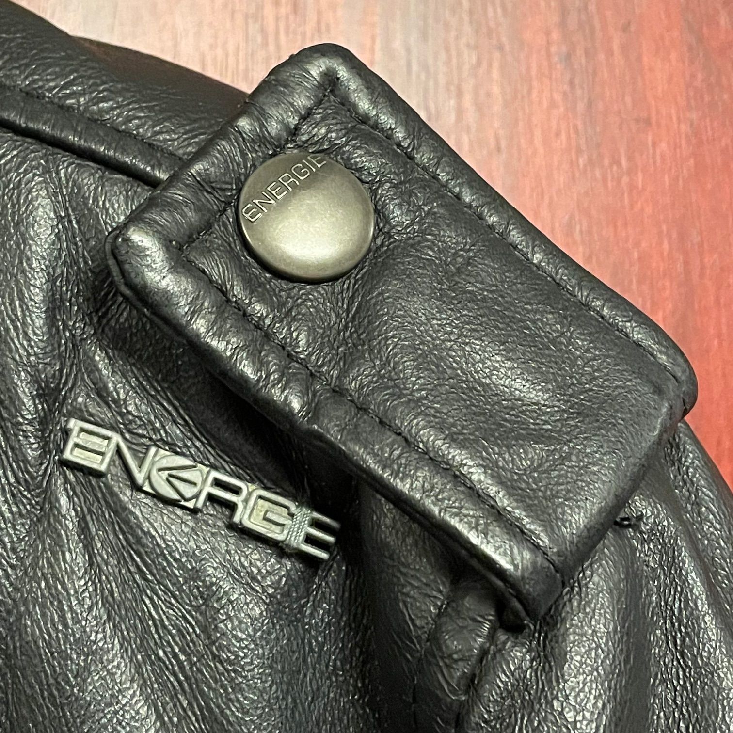 ENERGIE 襟付きレザーライダースジャケット ブラック Mサイズ - メルカリ