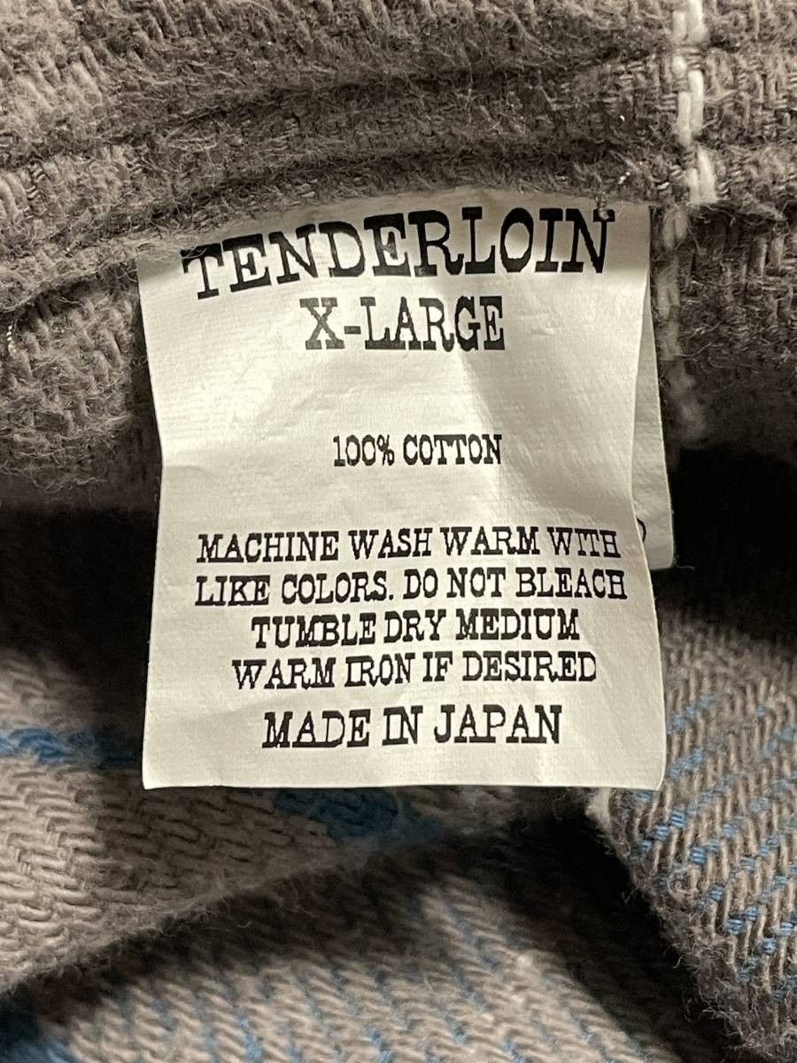 XL 20aw TENDERLOIN テンダーロイン STAND FLANNEL CHECK SHT スタンド フランネル チェック シャツ