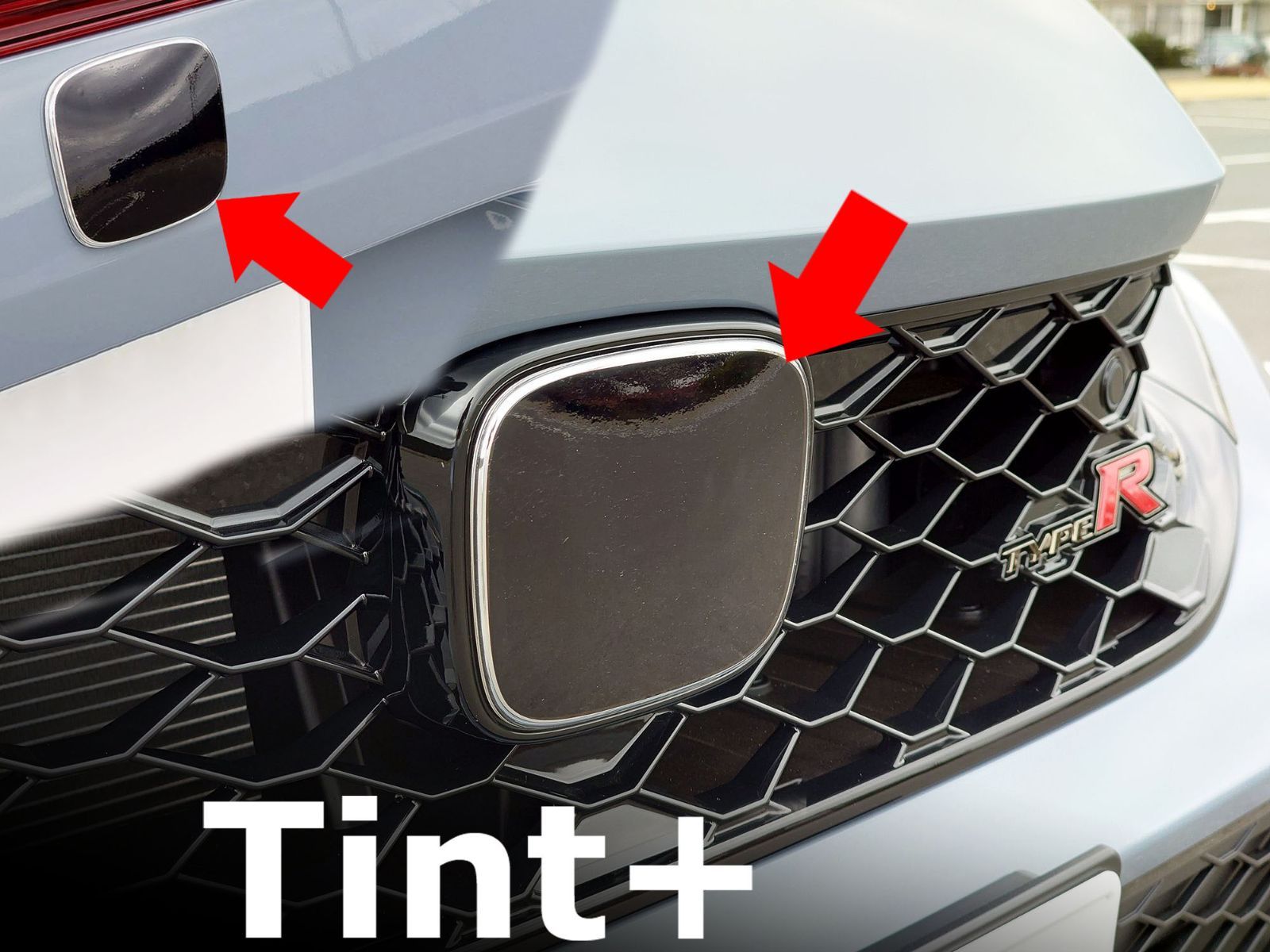 Tint+再利用できるエンブレム スモークフィルム(ブラックスモーク5％ 前後セット) シビック FL5 タイプR  TYPE-R TypeR FL fl fl5