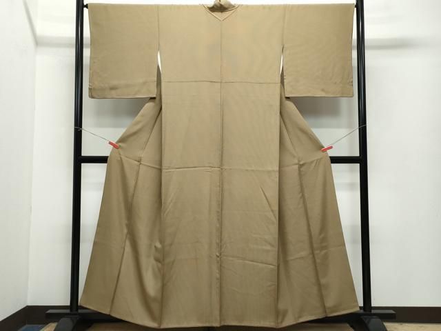 平和屋着物●江戸小紋 万筋 媚茶色×枯色 正絹 CAAZ0965vf