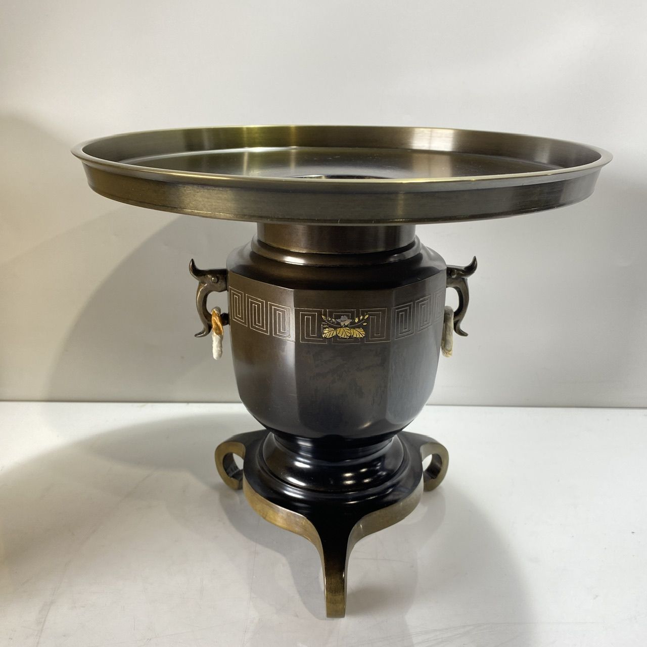 唐銅 薄端花器 尺0 生け花 レトロ (管理番号：OKU8526/D4-100