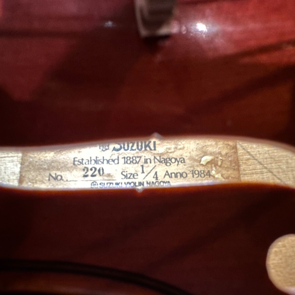 楽器・機材 Suzuki No.220 1/4 1984年製 Violin スズキ 分数バイオリン