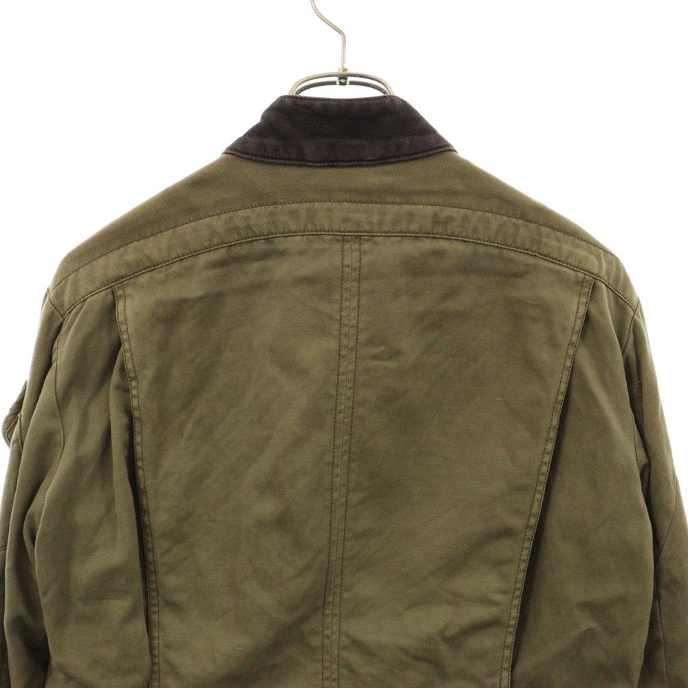 DIESEL (ディーゼル) レザーカラー 多重ジップ ミリタリージャケット