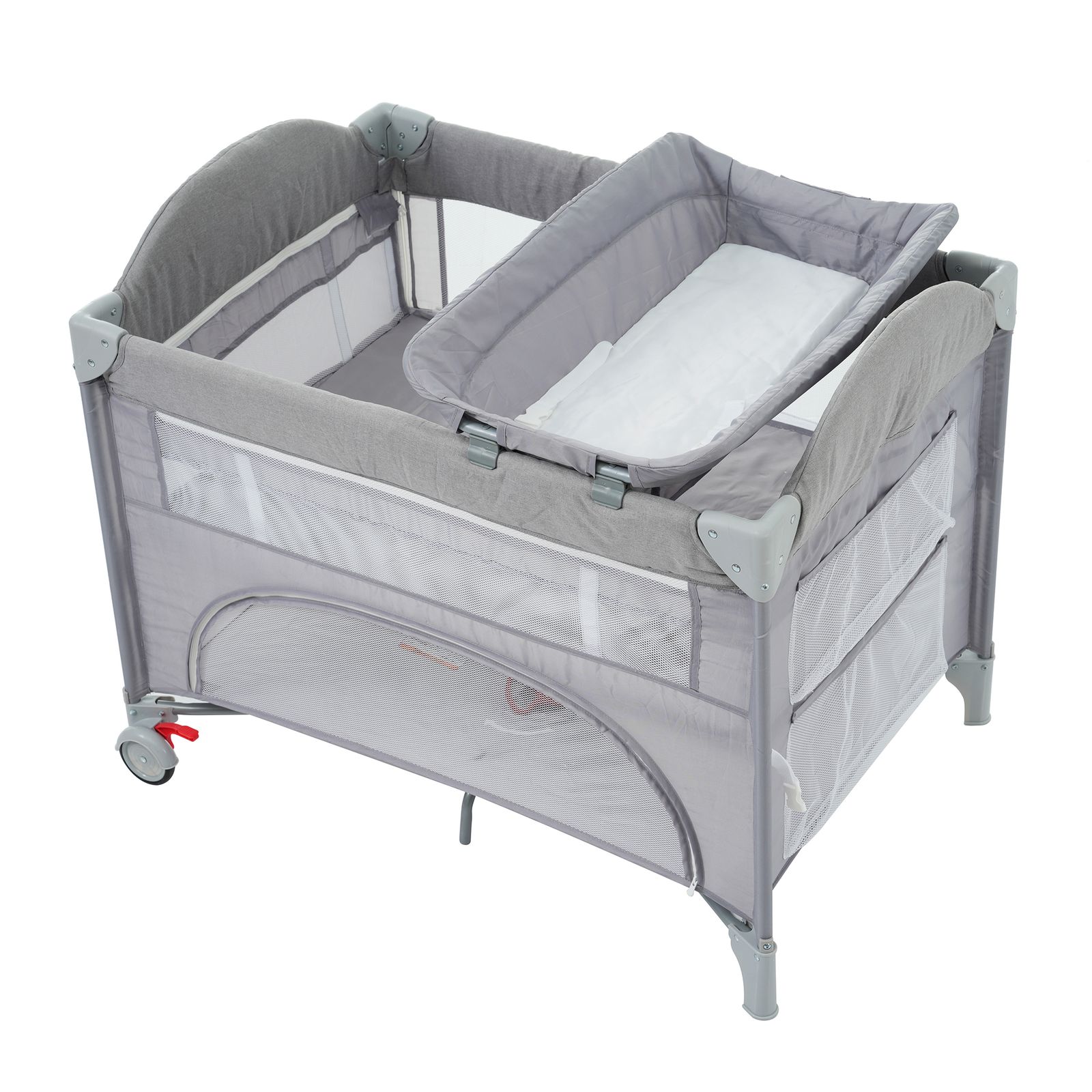 15 割 プレイヤード 折りたたみ ベビーサークル おむつ替えテーブル付 お昼寝マット キャリーバッグ付 マットレス付 プレゼント お誕生日 お祝い グレー