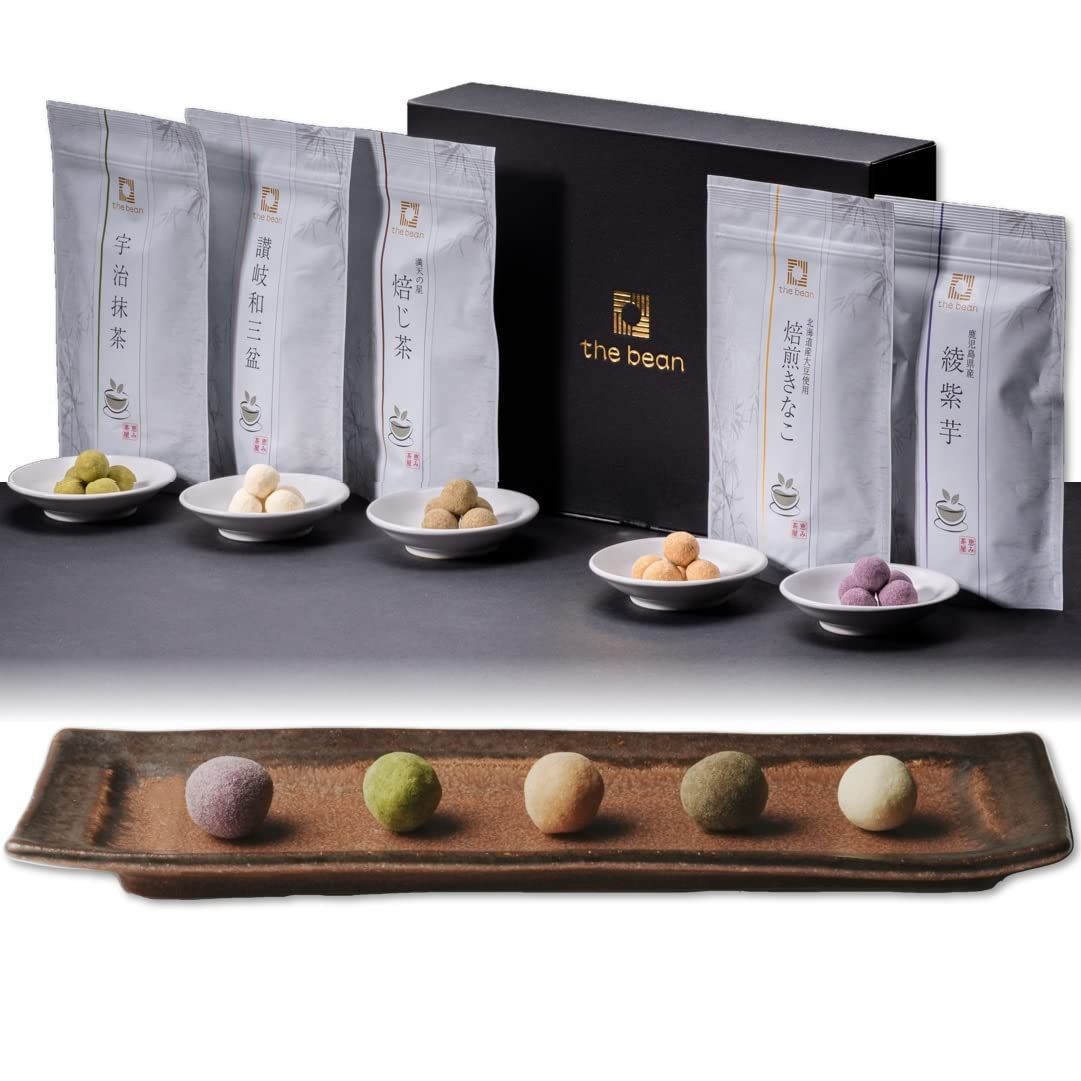 【新着商品】焙煎きなこ 宇治抹茶 焙じ茶 -the_bean-讃岐和三盆 綾紫芋 ギフト 豆菓子 各40g 高級 Gift 計200g Premium 恵み茶屋