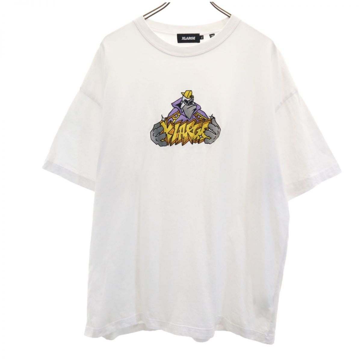 エクストララージ 刺繍 半袖 Tシャツ XL ホワイト XLARGE メンズ 古着 【240313】 メール便可