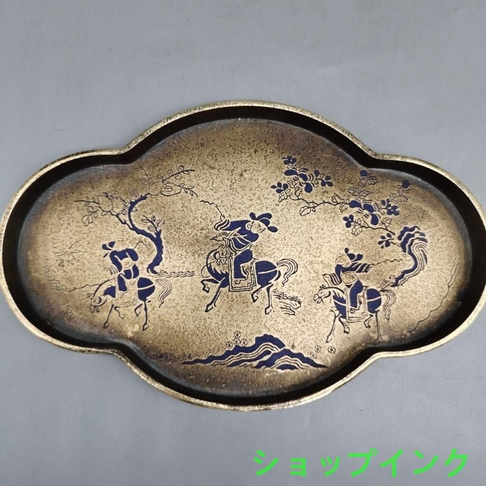 銅 細工 中国茶器 樹紋狩猟図 銅盤 果盤 茶盤銅  茶道具  置物 銅 細工 中国茶器 樹紋狩猟図 銅盤 果盤 茶盤銅 茶道具 置物
