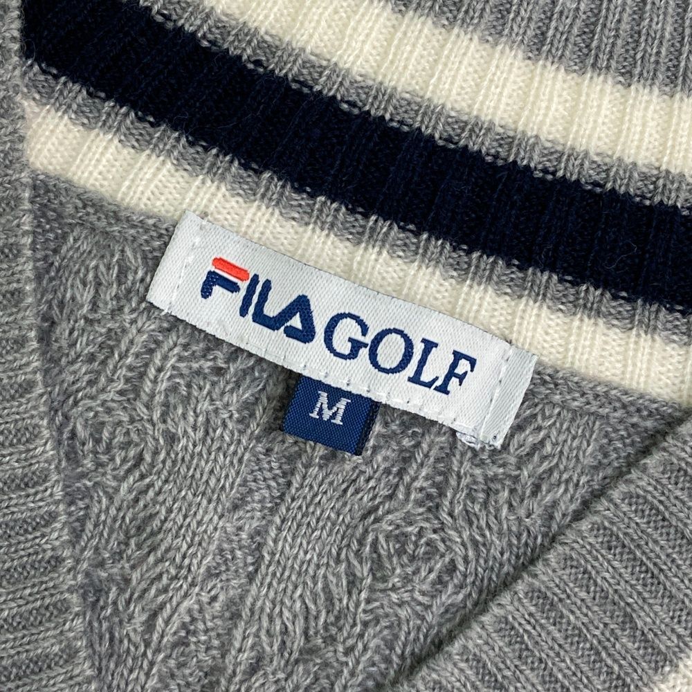 サイズ：M FILA GOLF フィラゴルフ ニットベスト グレー系