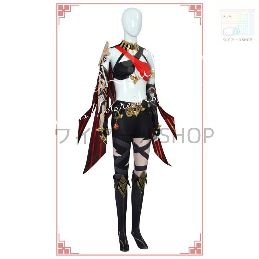 原神 げんしん風 genshin Dehya コスプレ衣装 ウィッグcos靴 パーティーcosplay 変装仮装コスチューム 撮影 祭り