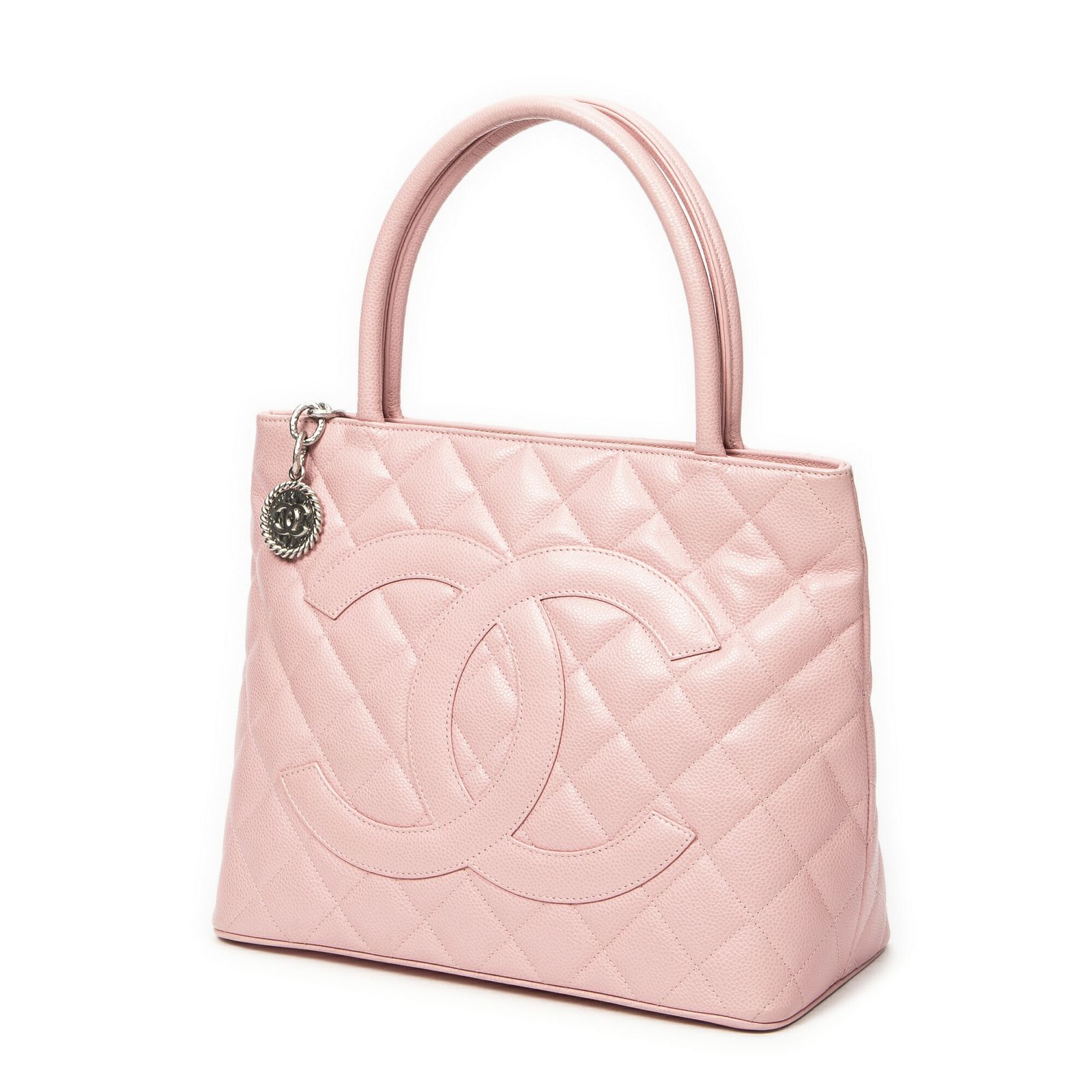 CHANEL シャネルメダリオン トートピンクマトラッセキャビアレザーA