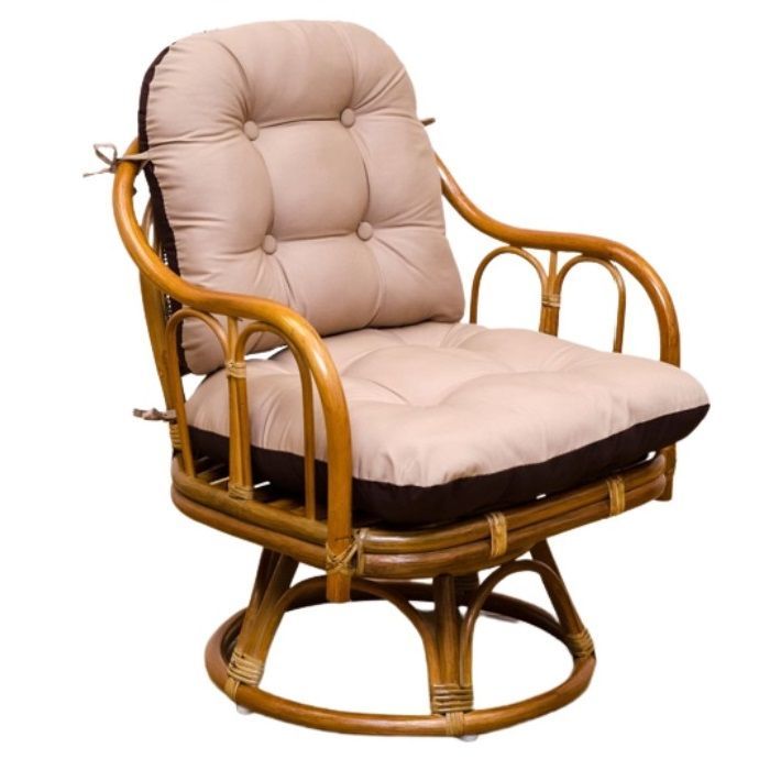 ラタン　クッションリバーシブル回転座椅子　ハニー ラタン クッションリバーシブル回転座椅子 ハニー