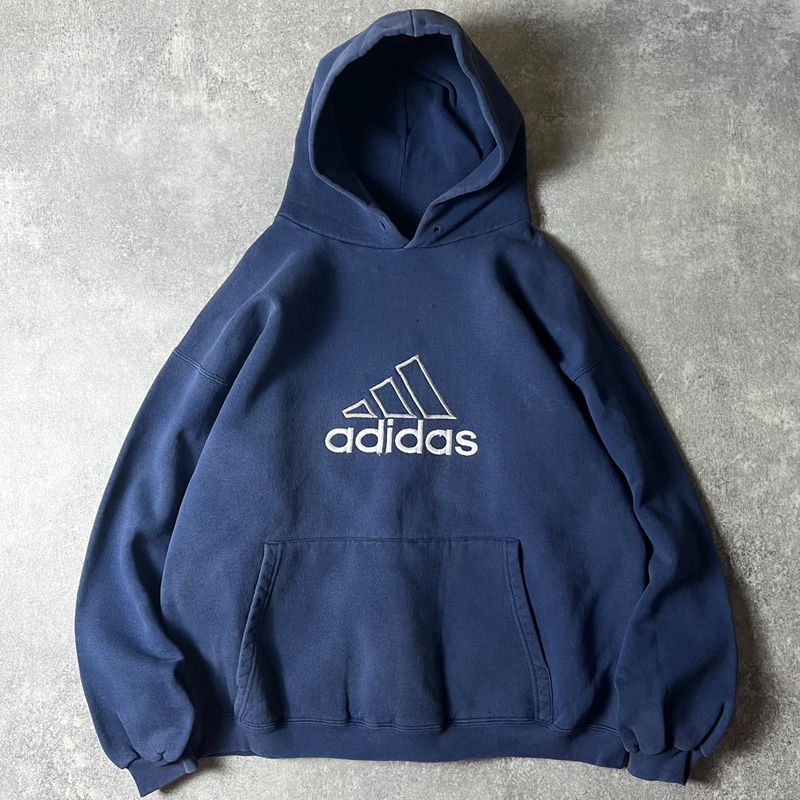 ネイビー 90刺繍 フード付きパーカー