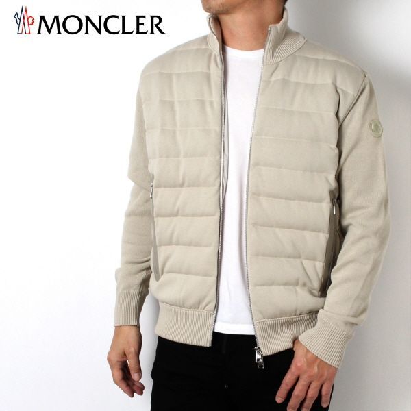 24SS新作 モンクレール MONCLER  メンズ ニットダウン コンビネーション ブルゾン【ベージュ】 9B00014 M1367 215/【2024SS】m-outer