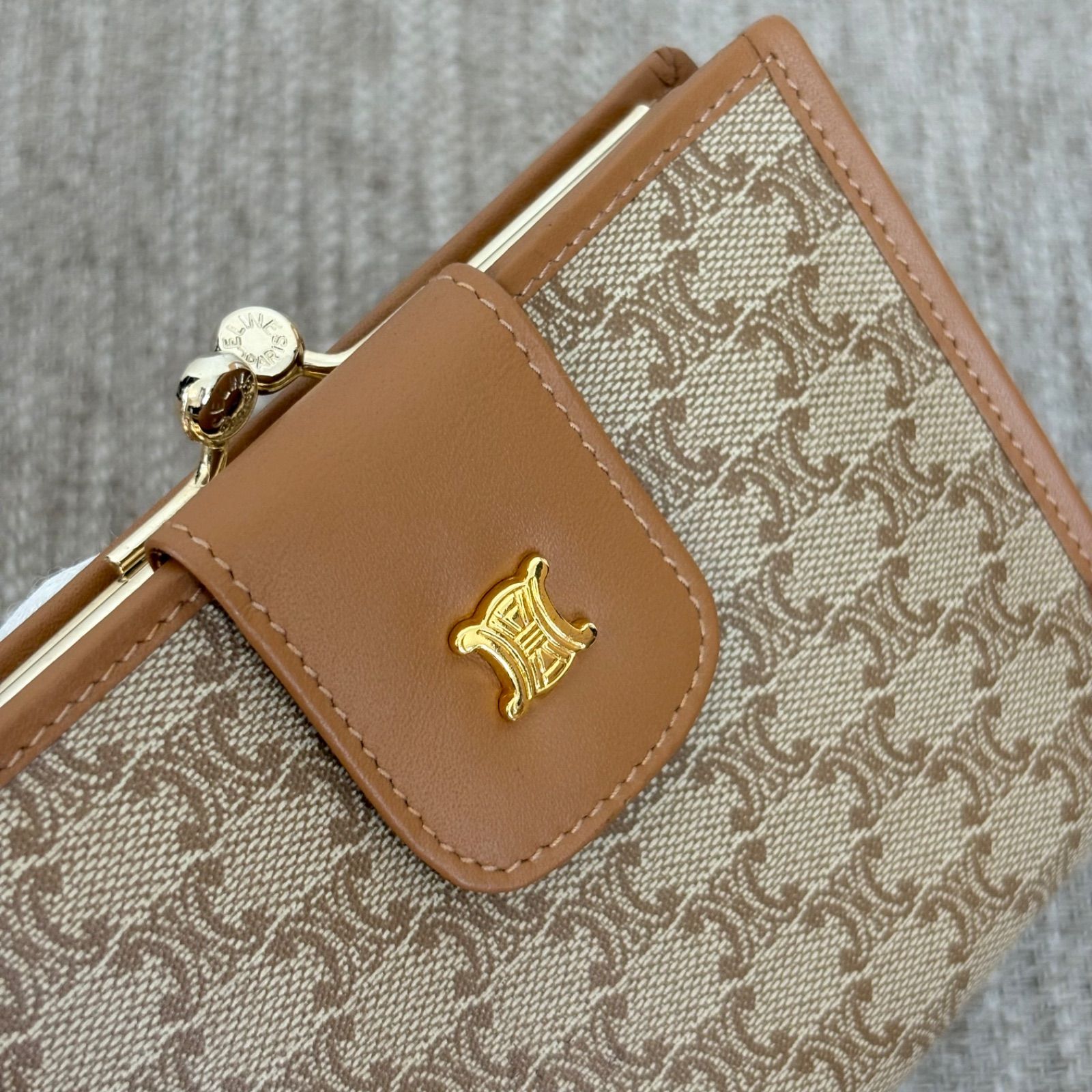 【極美品】CELINE　セリーヌ　マカダム柄　コインケース　ウォレット　レザー CELINE セリーヌ マカダム コインケース ブラック レザー