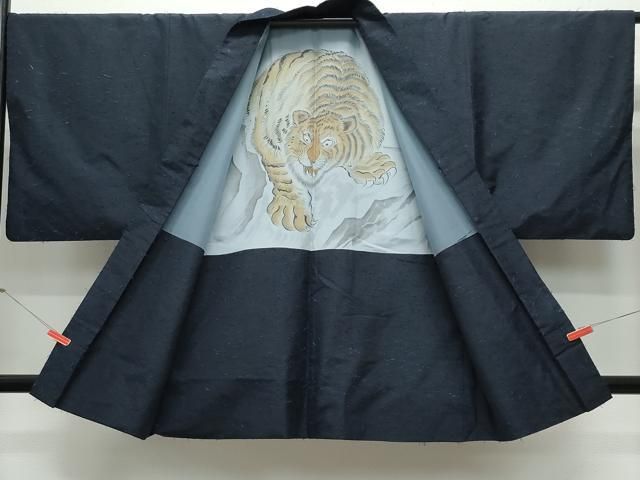 平和屋着物○男性 紬 アンサンブル 色無地 赤墨色 正絹 逸品 AABA7942ck