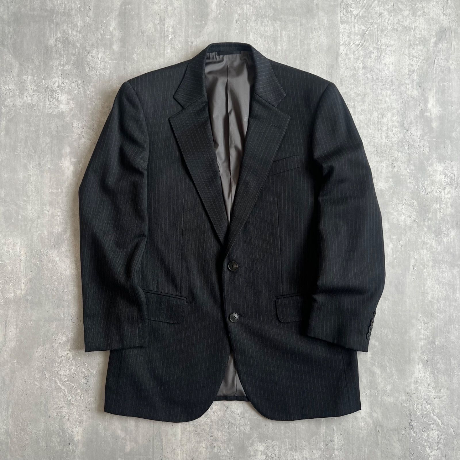 BURBERRY LONDON バーバリーロンドン セットアップ 冬ウール ブラック×ブラウン ストライプ 三陽商会 A5