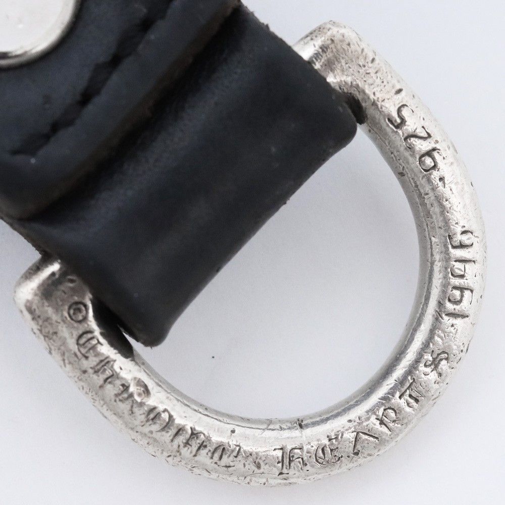 CHROME HEARTS Dキーリング クロスボタン ブラックレザー - メルカリ