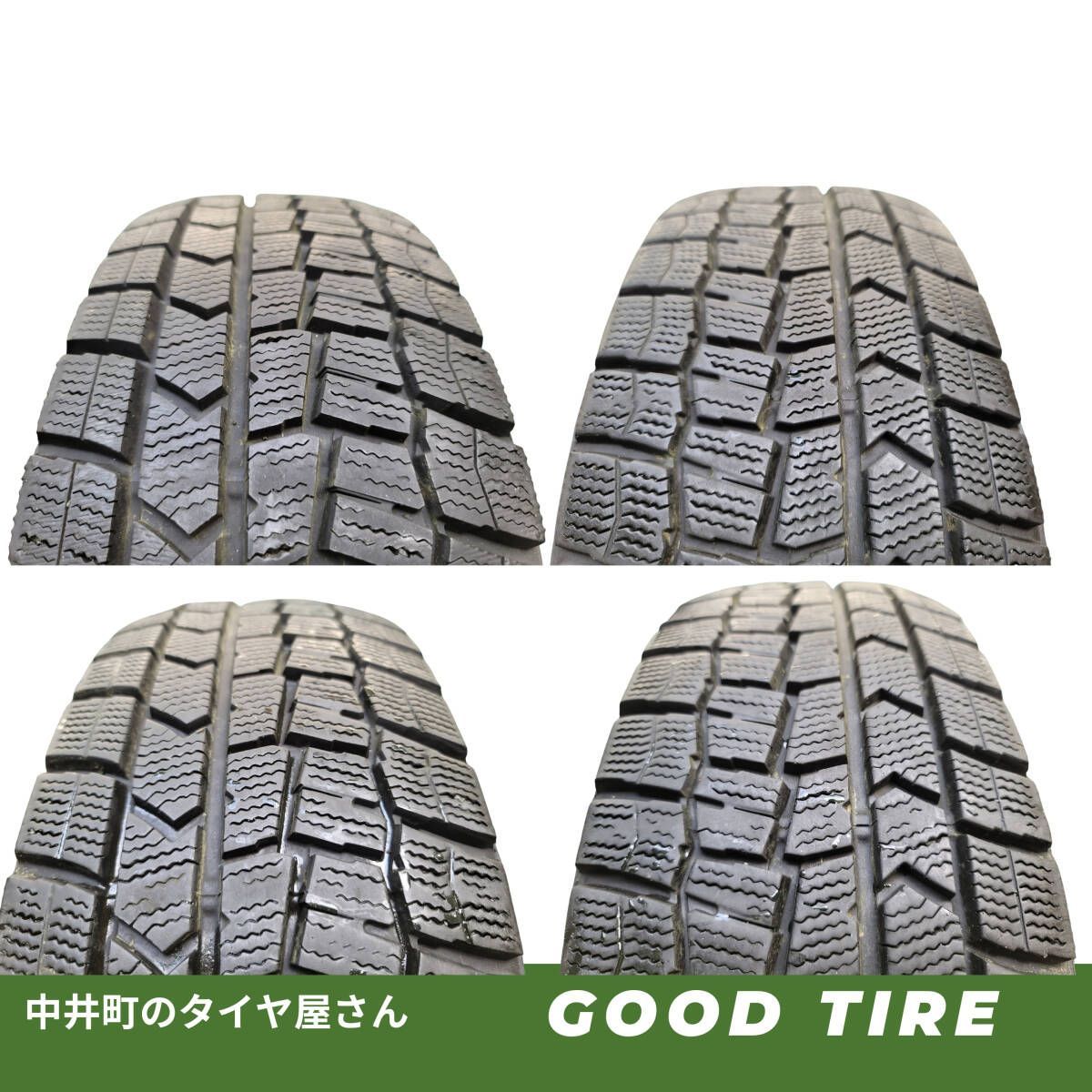製 185 60R15 ダンロップ WINTER MAXX 02 4本 冬用 8分山 タイヤ アクア フィット シエンタ 6648
