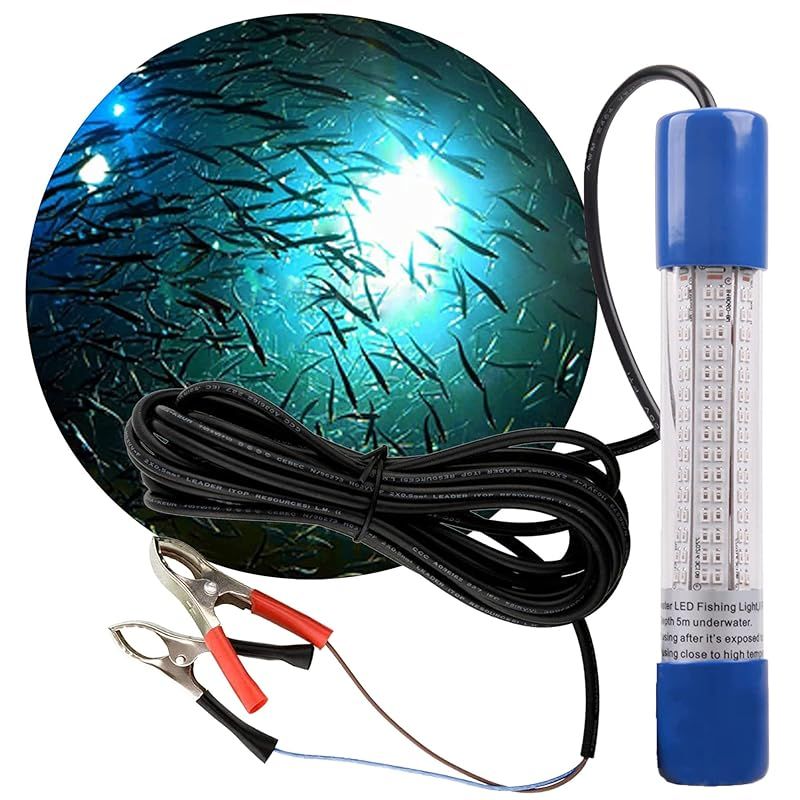 集魚灯 集魚ライト led水中ライト 水中集魚灯 釣り 高光度180leds水中灯 12v 24v IP68 6Mコード ブルー プラグ付かない 1  - 即納可能