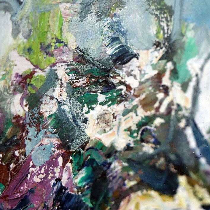 倉田文雄・油絵・額入「白バラ」・No.170804-25・梱包サイズ80