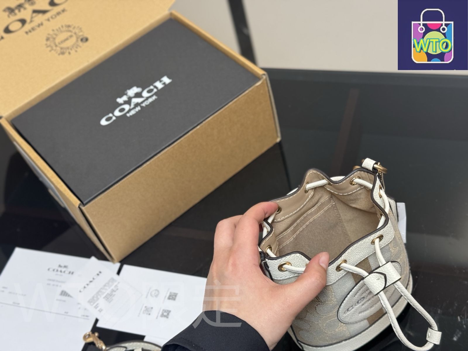 今日WTO】Coach ミニバケツバッグ（デニム）Cute Design-WTO輸入