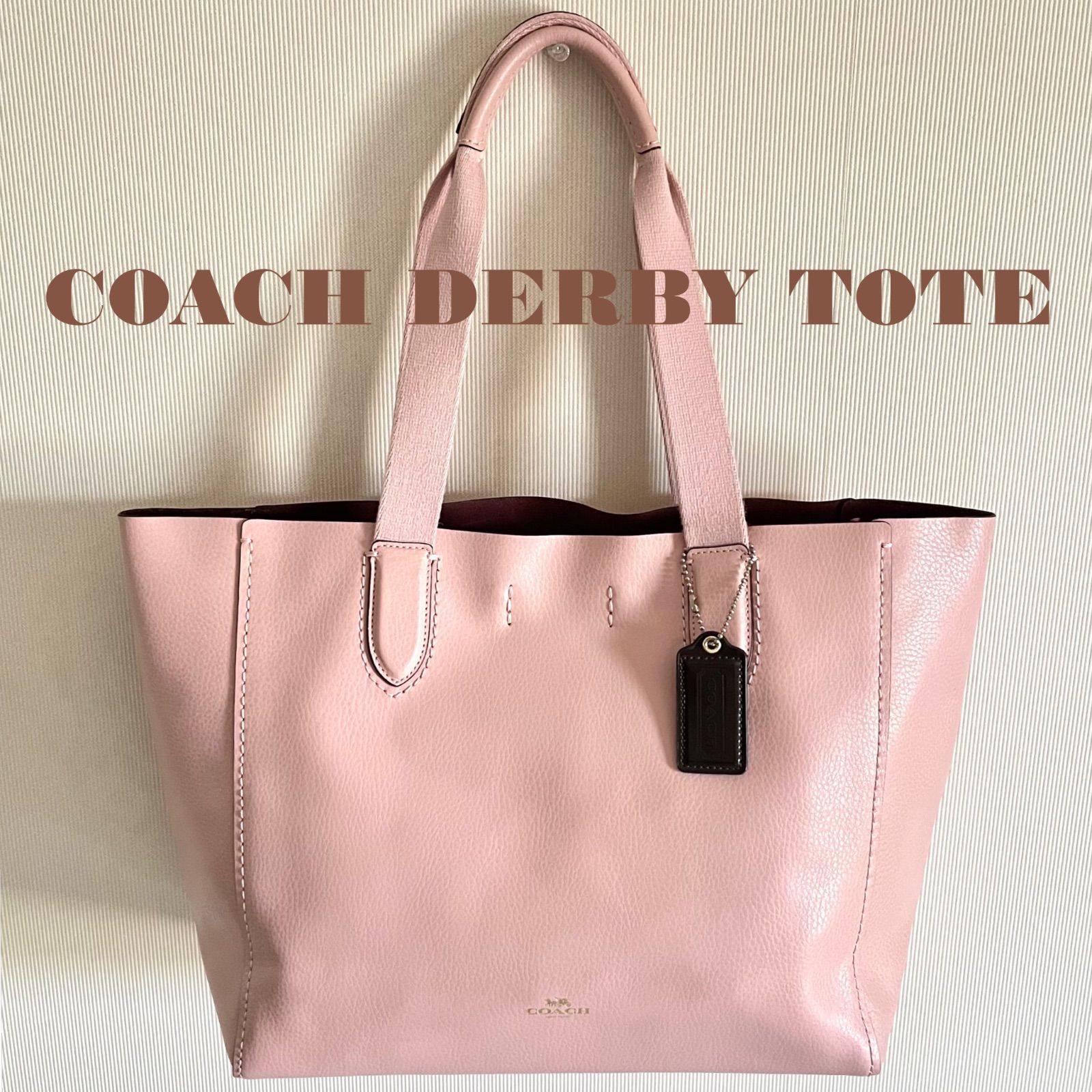 美品】COACH コーチ DERBY TOTE ダービー トート バッグ A4可肩掛けOK 