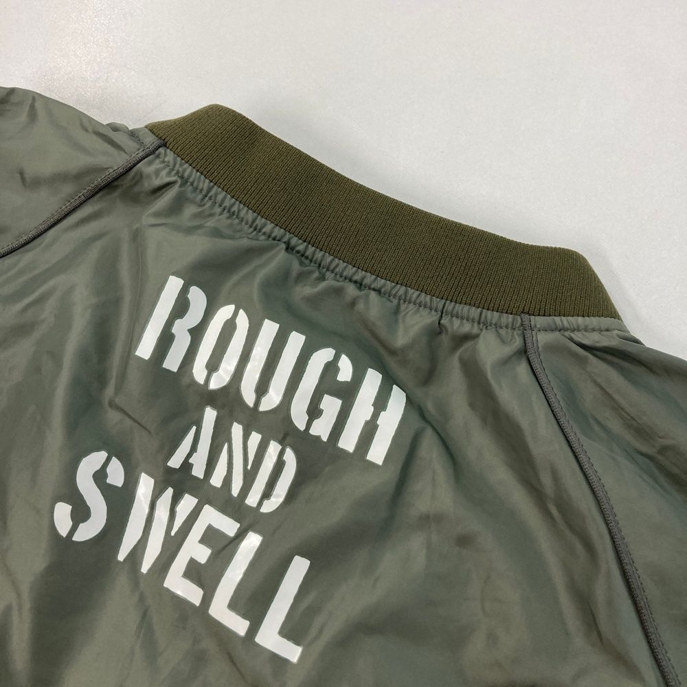 美品 ラフ＆スウェル 中綿 蓄熱 ブルゾン M ゴルフ ラグラン 両面プリント サイズ：L ROUGH&SWELL ラフアンドスウェル 蓄熱ブルゾン