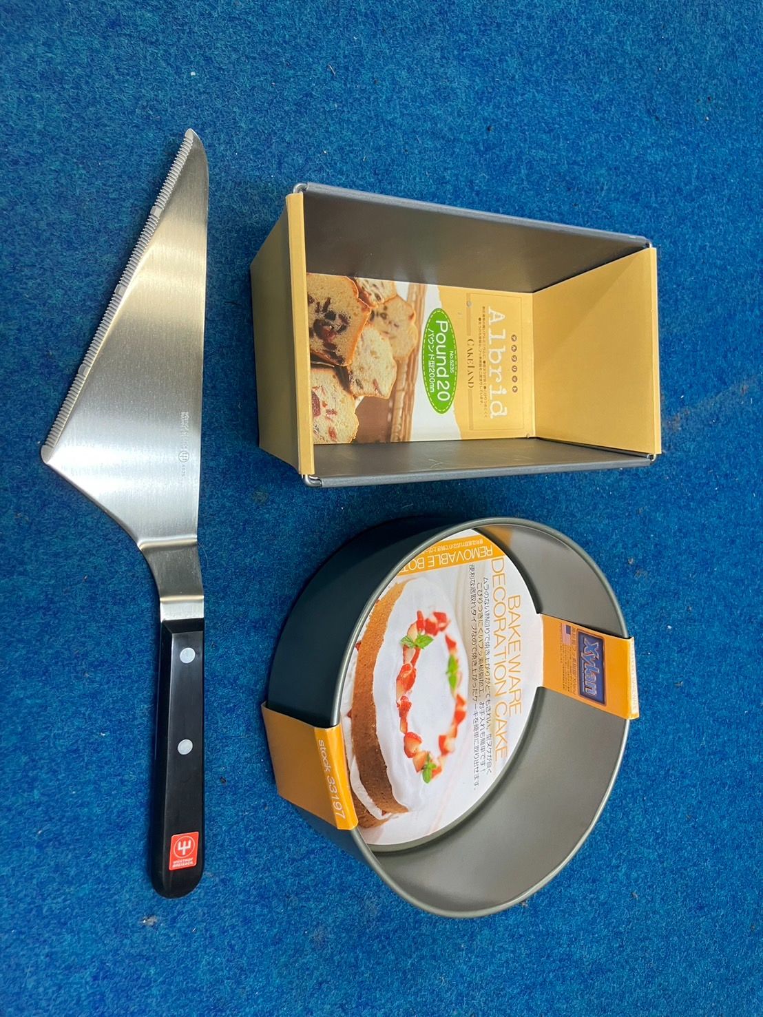 ケーキサーバー 底取デコ缶 パウンド型 製菓３点セット