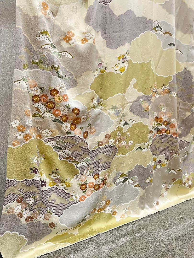 京友禅 訪問着 金駒 金彩 花 紋意匠 正絹 X493 - メルカリ