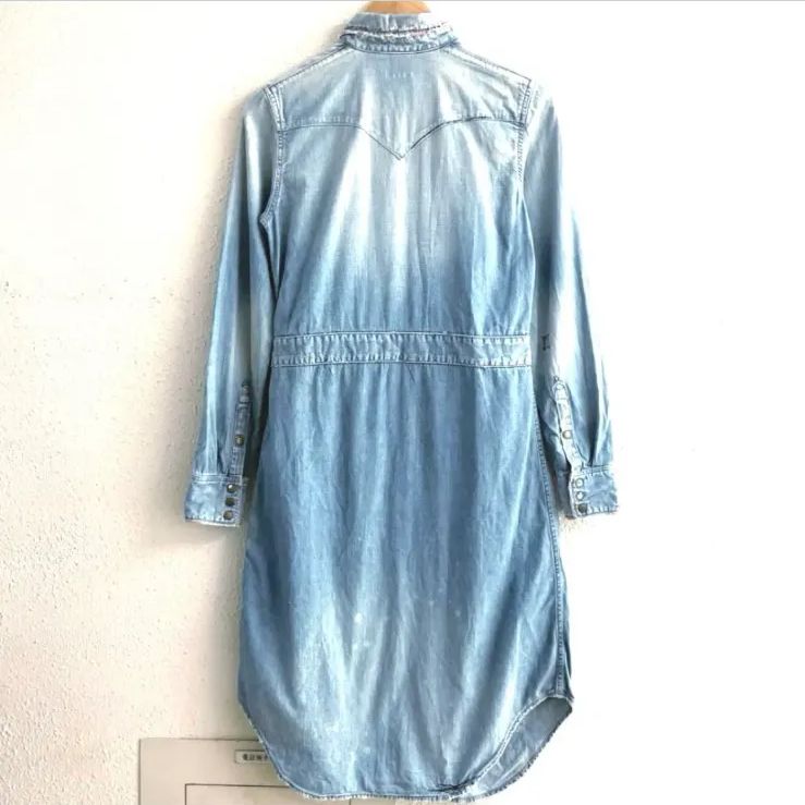 KAPITAL キャピタル ベルト付き ウエスタン デニム ダメージ加工 長袖シャツ ワンピース S