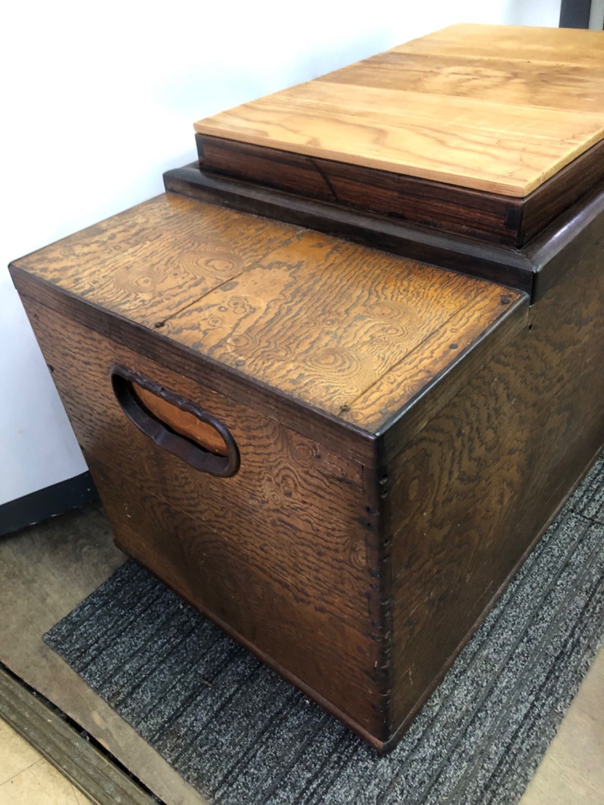 長火鉢 引出し収納 火鉢 囲炉裏 古家具 古道具 昭和レトロ 木製 中古 